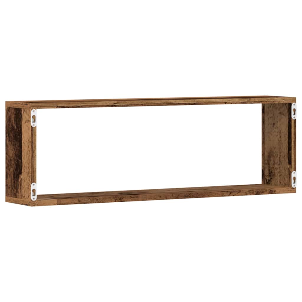vidaXL Półki ścienne z półką 4 pcs Stare drewno 80 x 15 x 26 cm