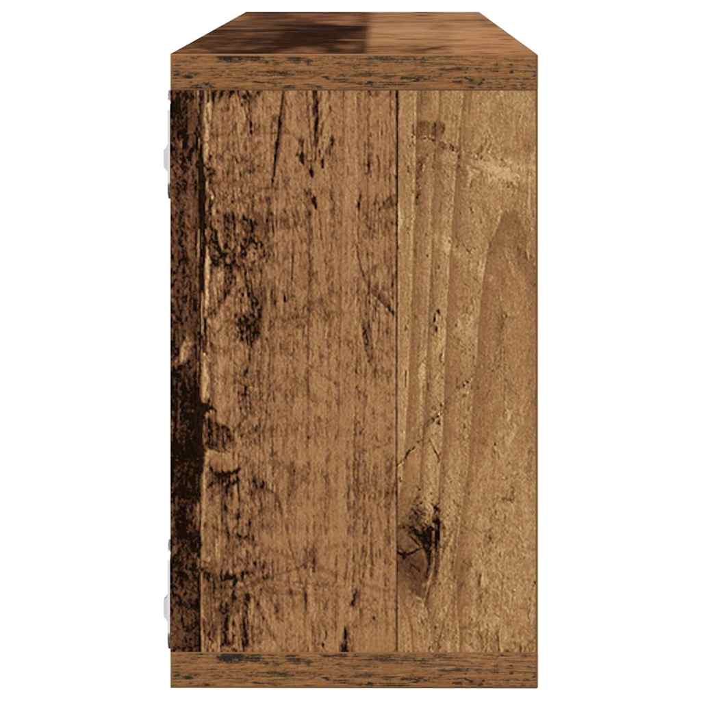 vidaXL Półki ścienne z półką 4 pcs Stare drewno 80 x 15 x 26 cm