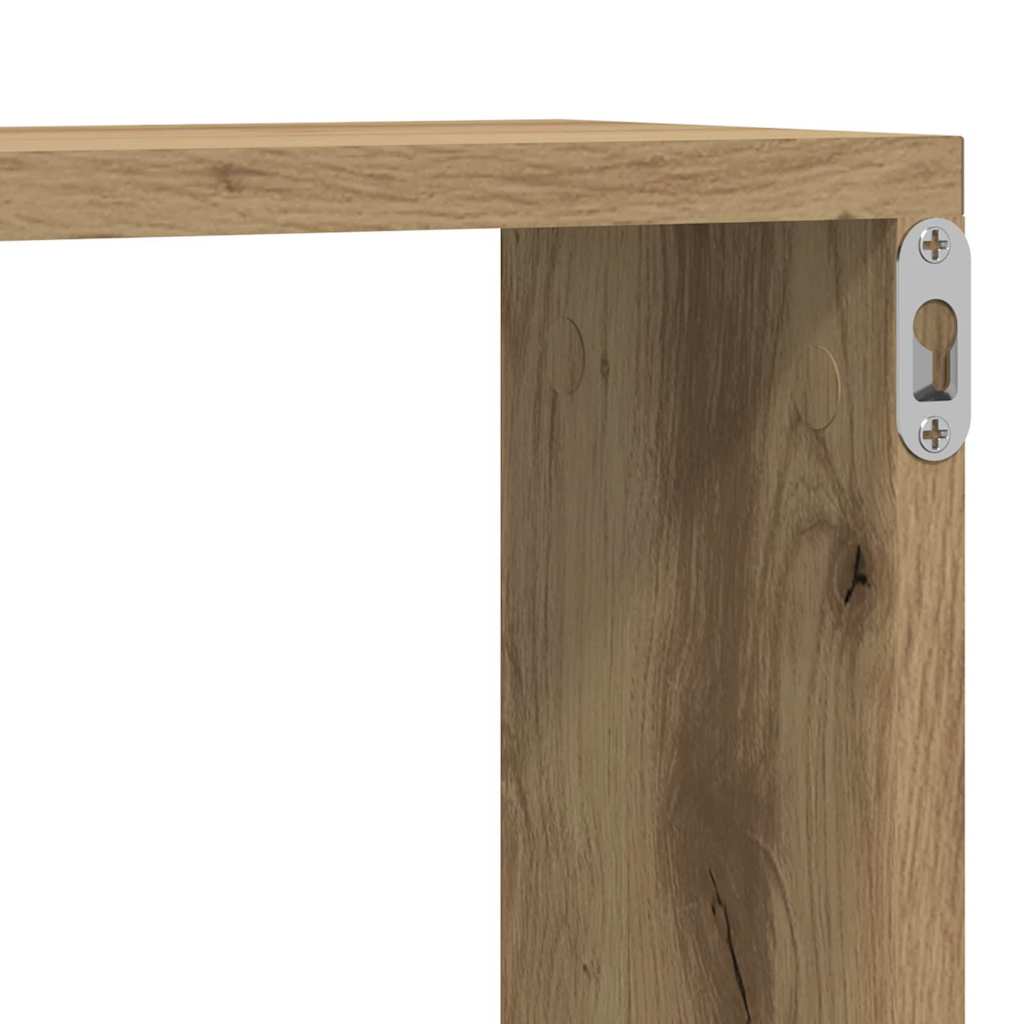 vidaXL Półki ścienne z półką 2 pcs Dąb rzemieślniczy 80 x 15 x 26 cm