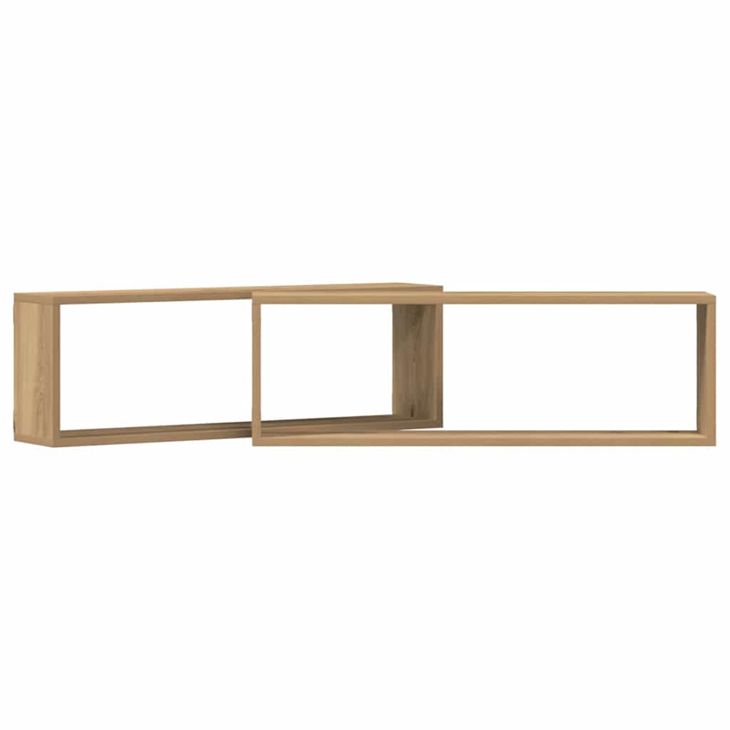 vidaXL Półki ścienne z półką 2 pcs Dąb rzemieślniczy 80 x 15 x 26 cm