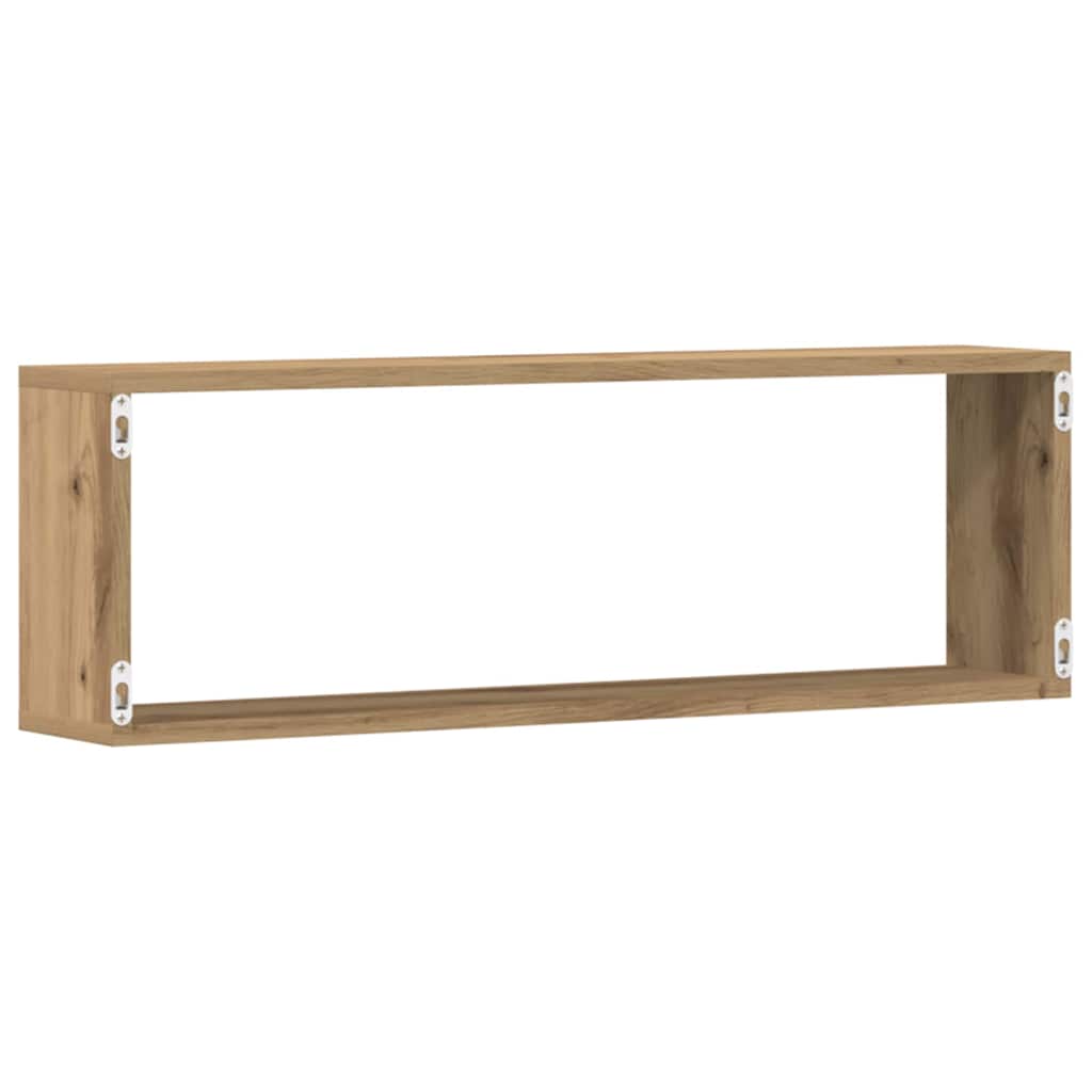 vidaXL Półki ścienne z półką 2 pcs Dąb rzemieślniczy 80 x 15 x 26 cm