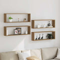 vidaXL Półki ścienne z półką 4 pcs Dąb rzemieślniczy 80 x 15 x 26 cm