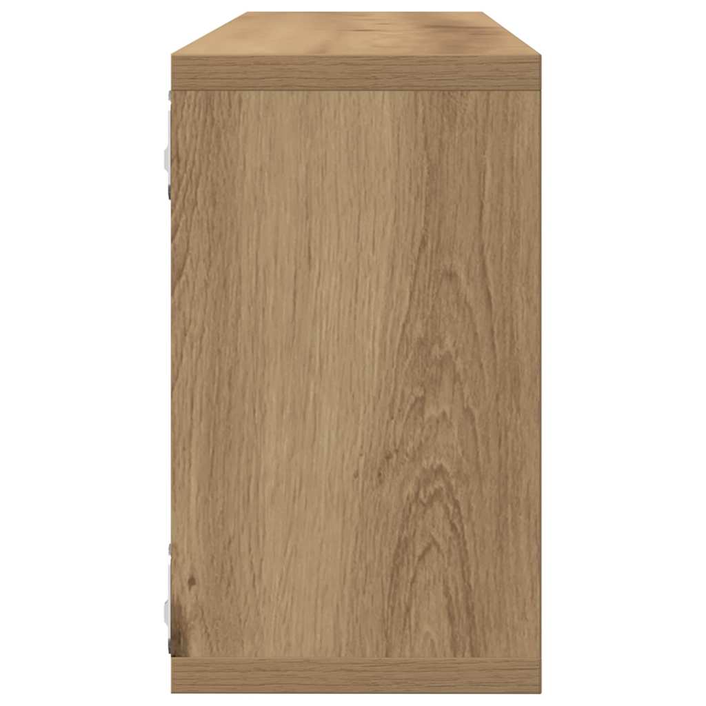 vidaXL Półki ścienne z półką 4 pcs Dąb rzemieślniczy 80 x 15 x 26 cm