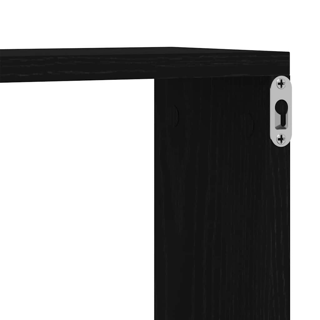 vidaXL Półki ścienne z półką 2 pcs Czarny Dąb 80 x 15 x 26 cm