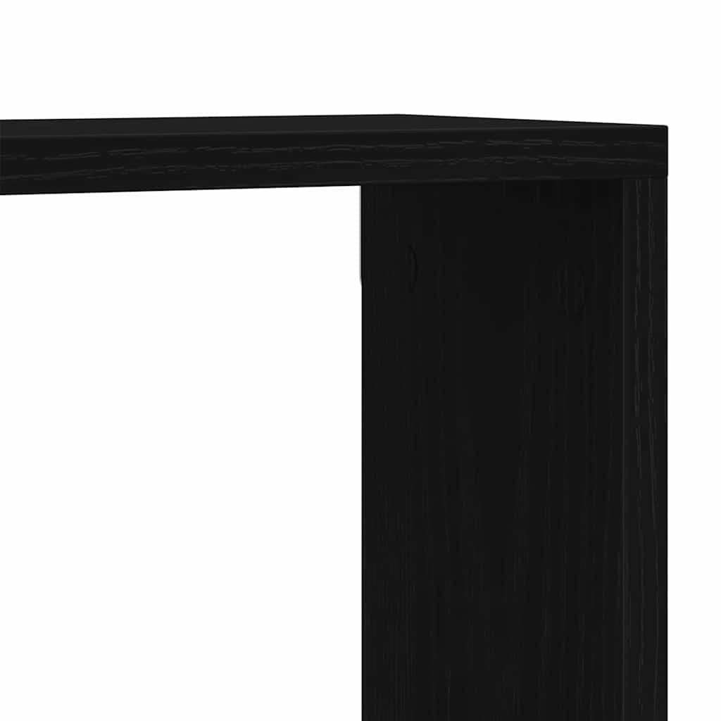 vidaXL Półki ścienne z półką 4 pcs Czarny Dąb 80 x 15 x 26 cm
