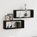 vidaXL Półki ścienne z półką 2 pcs Czarny Dąb 60 x 15 x 23 cm