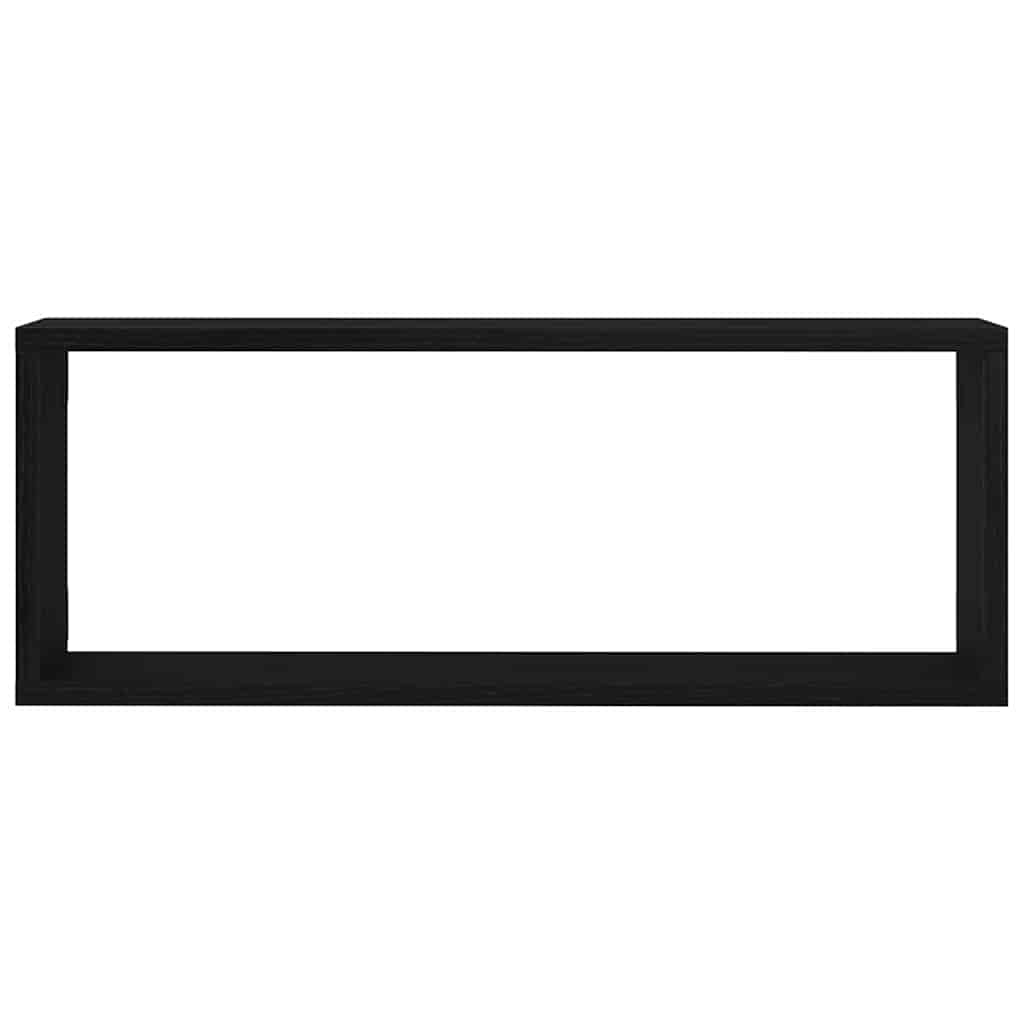 vidaXL Półki ścienne z półką 2 pcs Czarny Dąb 60 x 15 x 23 cm