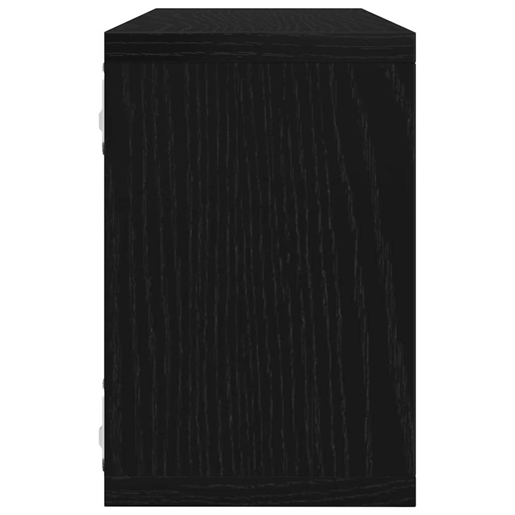 vidaXL Półki ścienne z półką 4 pcs Czarny Dąb 60 x 15 x 23 cm