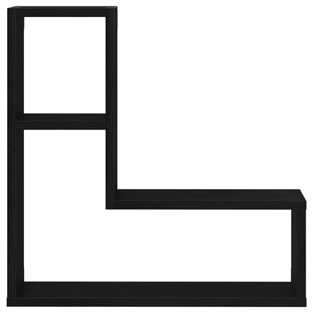 vidaXL Półka ścienna z półką 2 pcs Czarny Dąb 50 x 15 x 85 cm