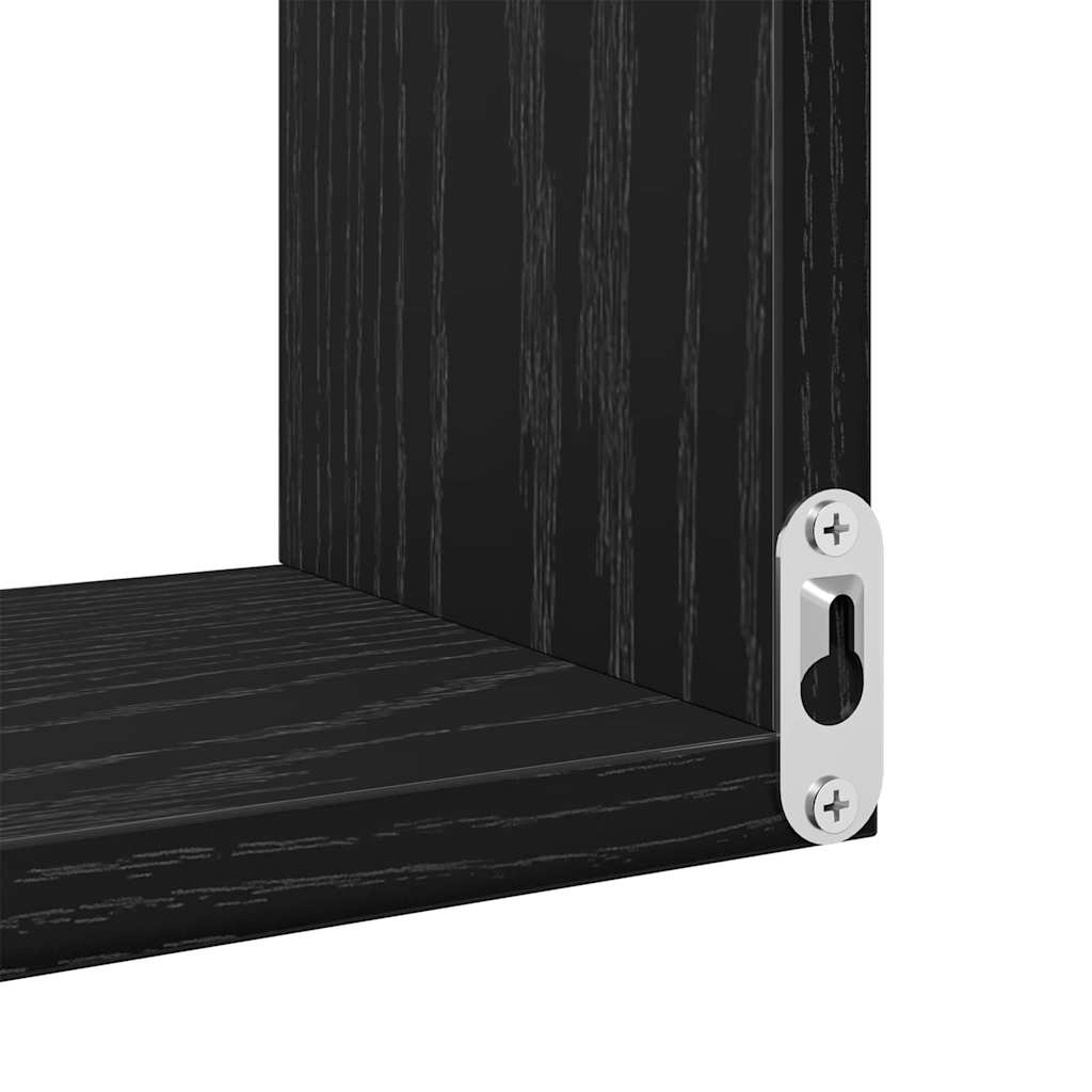 vidaXL Półka ścienna z półką 2 pcs Czarny Dąb 40 x 40 x 49,5 cm