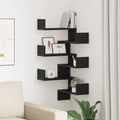 vidaXL Półka ścienna z półką 2 pcs Czarny Dąb 40 x 40 x 49,5 cm