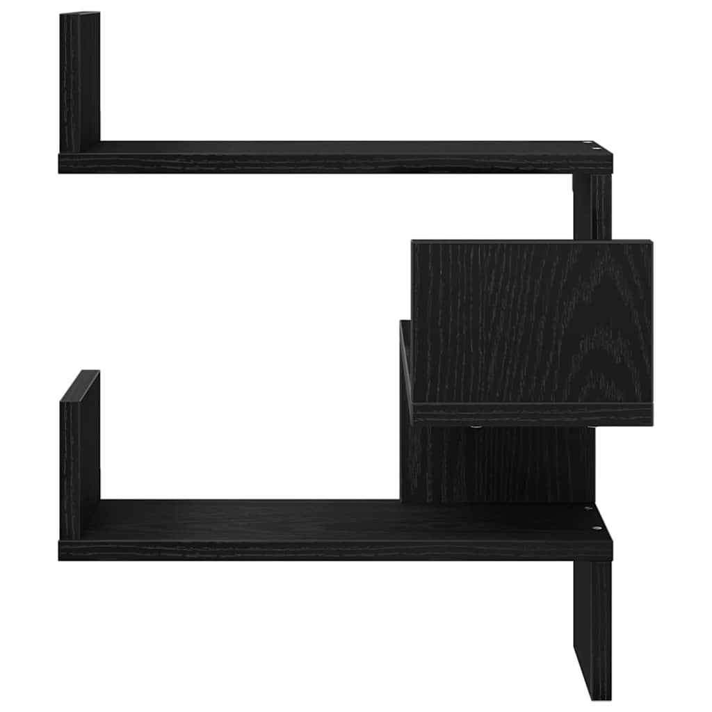 vidaXL Półka ścienna z półką 2 pcs Czarny Dąb 40 x 40 x 49,5 cm