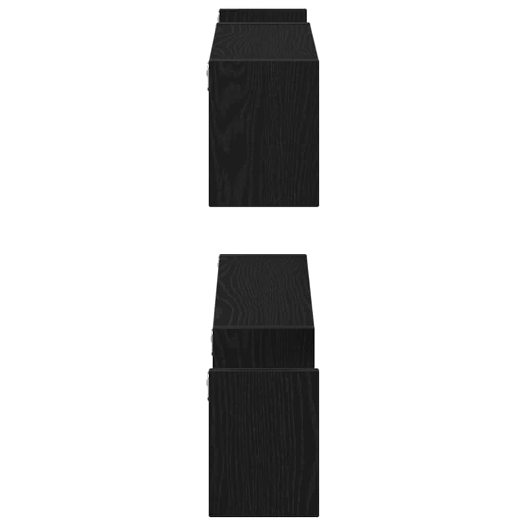vidaXL Półka ścienna z półką 2 pcs Czarny Dąb 100 x 15 x 20 cm