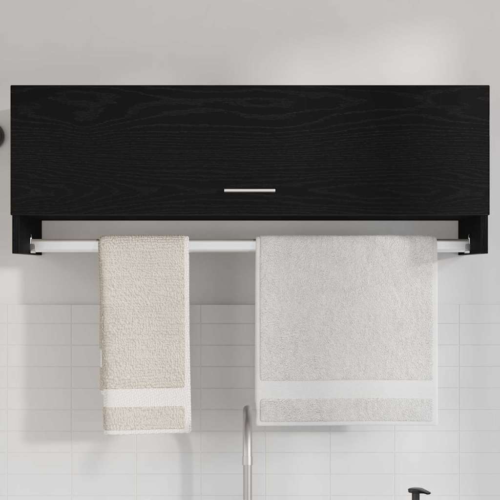 vidaXL Garderoba Czarny Dąb 100 x 32,5 x 35 cm Materiał drewnopochodny