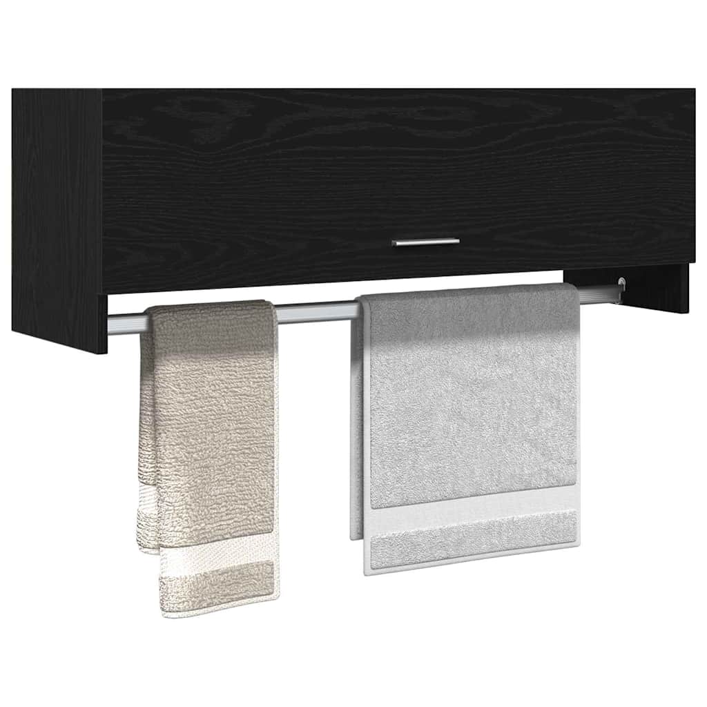 vidaXL Garderoba Czarny Dąb 100 x 32,5 x 35 cm Materiał drewnopochodny