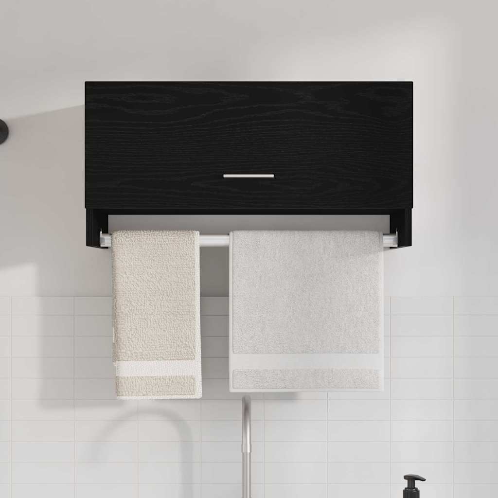vidaXL Garderoba Czarny Dąb 70 x 32,5 x 35 cm Materiał drewnopochodny