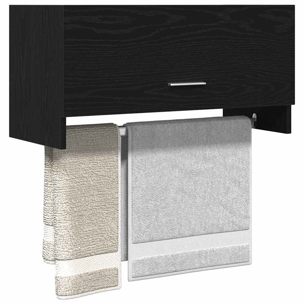 vidaXL Garderoba Czarny Dąb 70 x 32,5 x 35 cm Materiał drewnopochodny