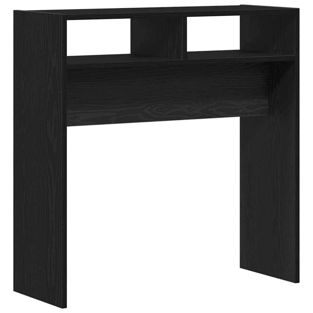 vidaXL Konsola Czarny Dąb 78 x 30 x 80 cm Materiał drewnopochodny
