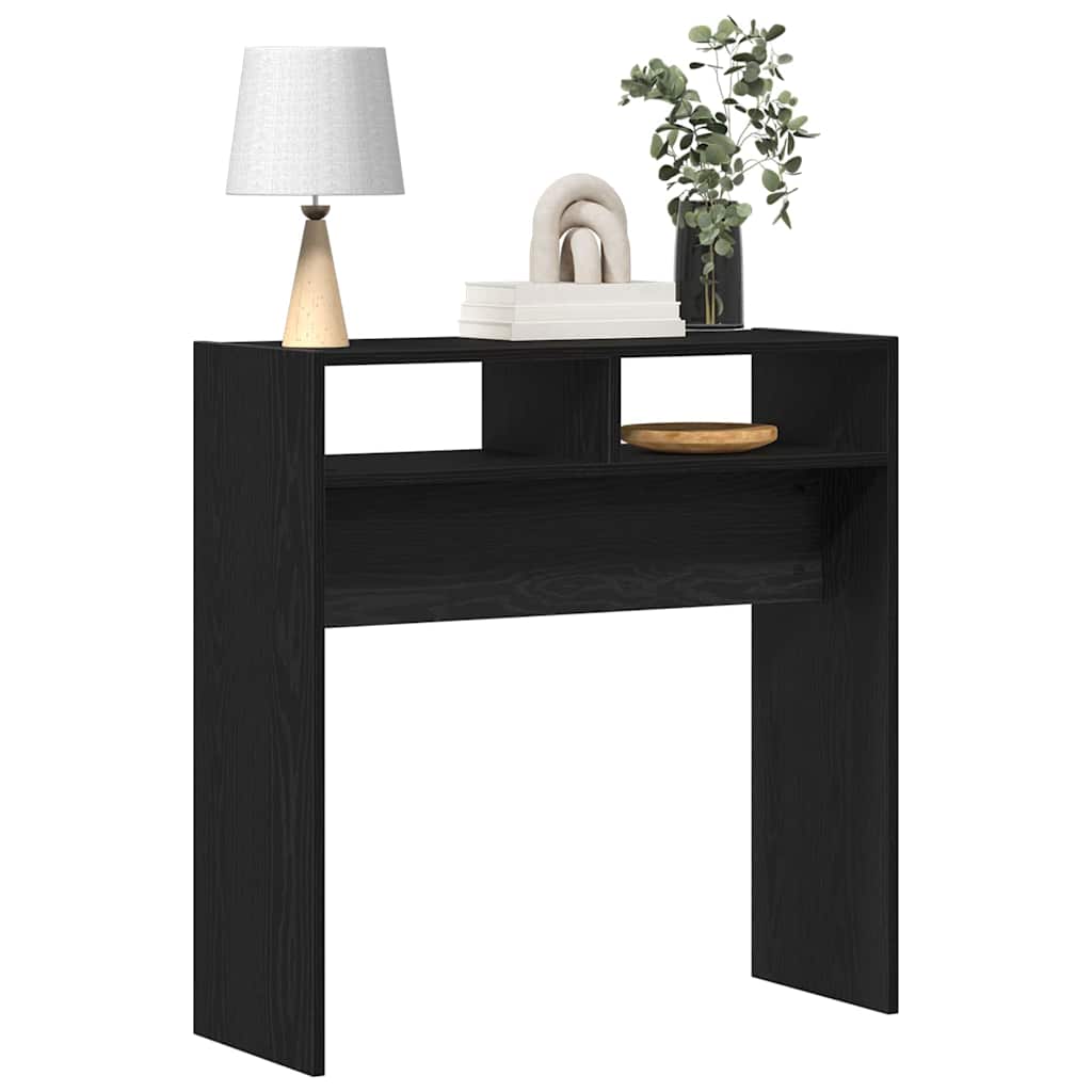 vidaXL Konsola Czarny Dąb 78 x 30 x 80 cm Materiał drewnopochodny