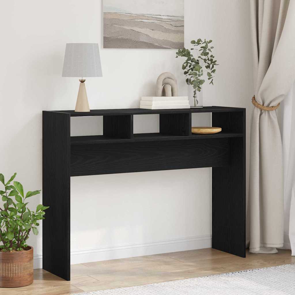 vidaXL Konsola Czarny dąb 105 x 30 x 80 cm Materiał drewnopochodny