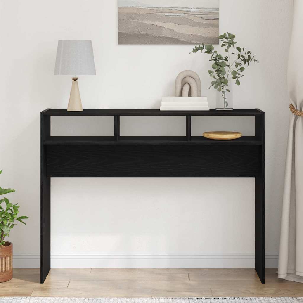 vidaXL Konsola Czarny dąb 105 x 30 x 80 cm Materiał drewnopochodny