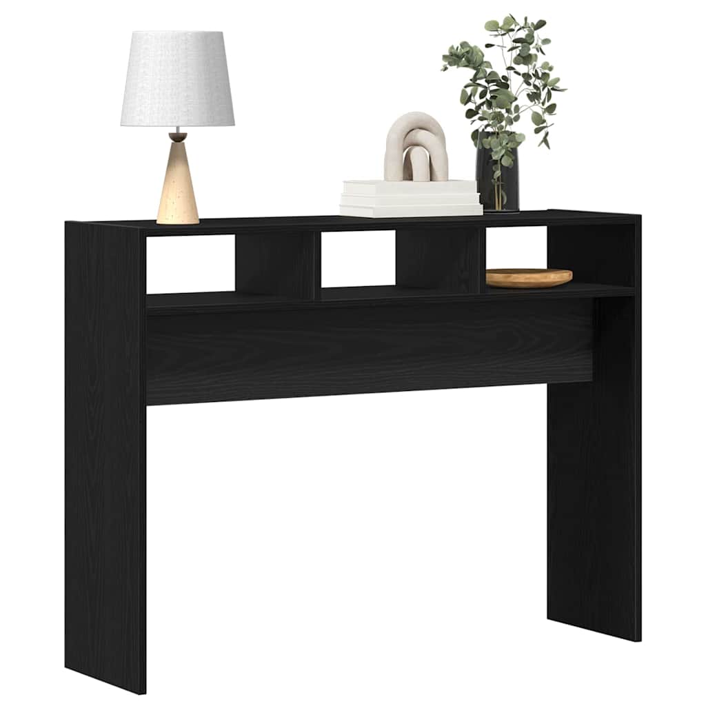 vidaXL Konsola Czarny dąb 105 x 30 x 80 cm Materiał drewnopochodny