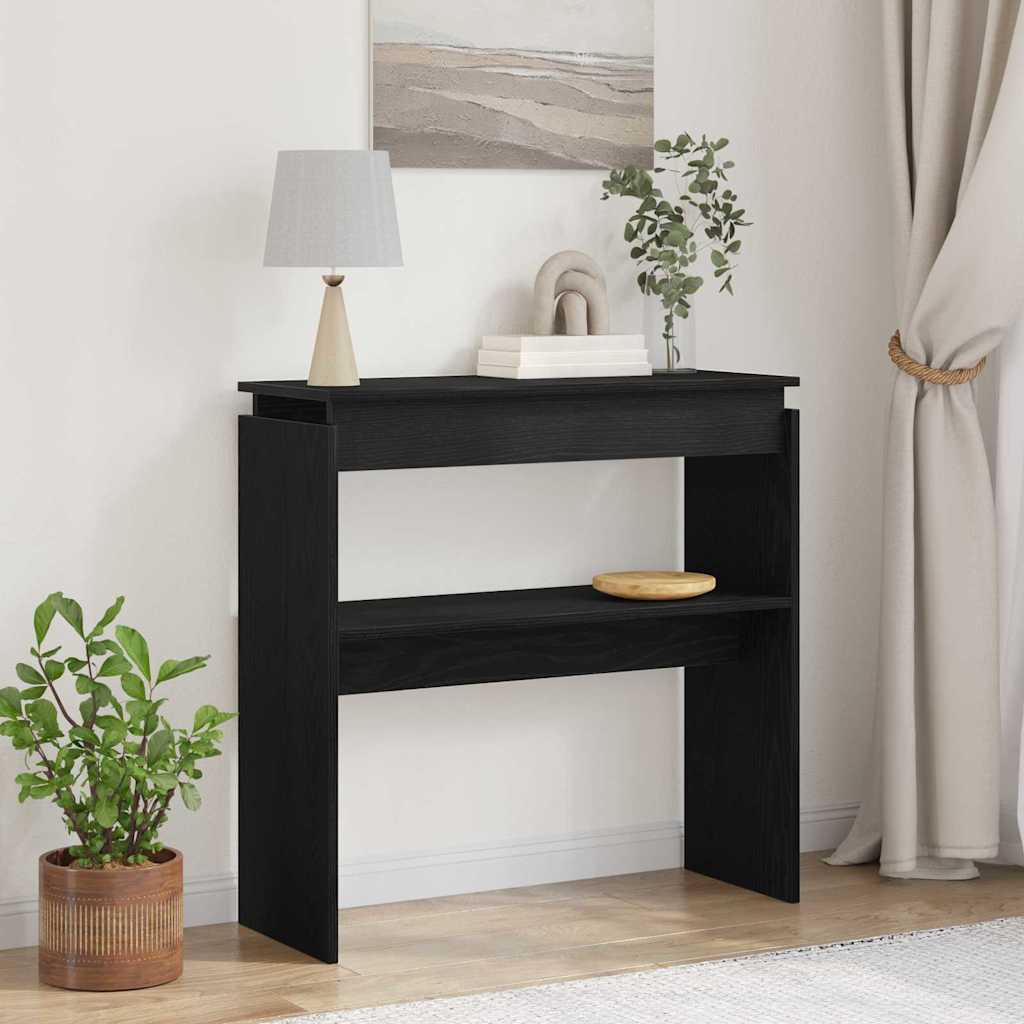 vidaXL Konsola Czarny Dąb 80 x 30 x 80 cm Materiał drewnopochodny