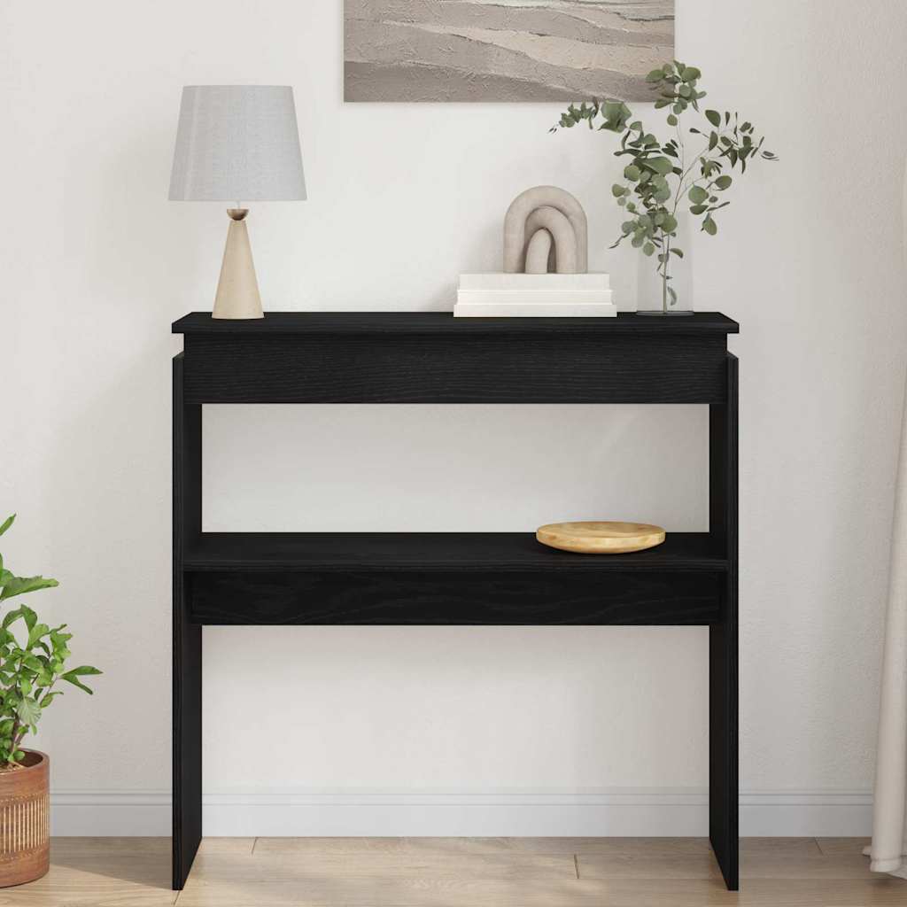vidaXL Konsola Czarny Dąb 80 x 30 x 80 cm Materiał drewnopochodny