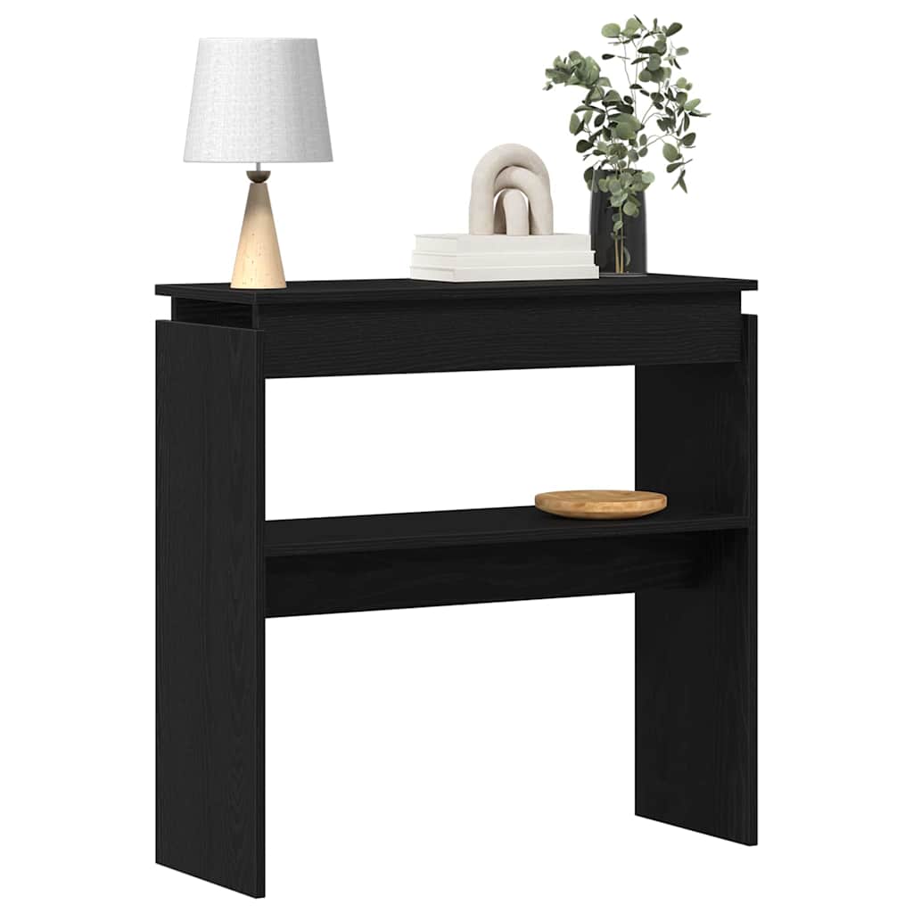 vidaXL Konsola Czarny Dąb 80 x 30 x 80 cm Materiał drewnopochodny