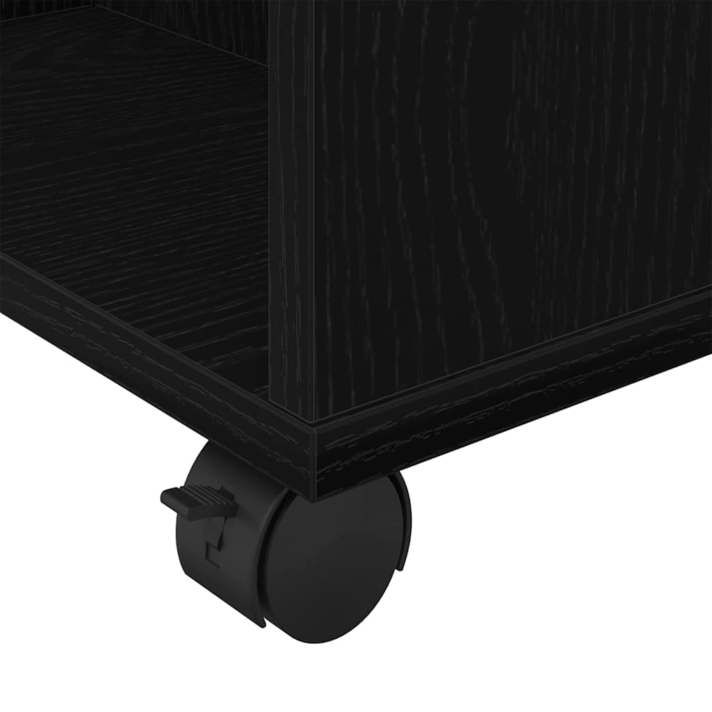 vidaXL Szafka do przechowywania z kołem Czarny Dąb 60 x 35 x 75 cm