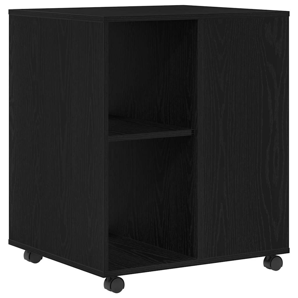 vidaXL Szafka do przechowywania z kołem Czarny Dąb 60 x 53 x 72,5 cm