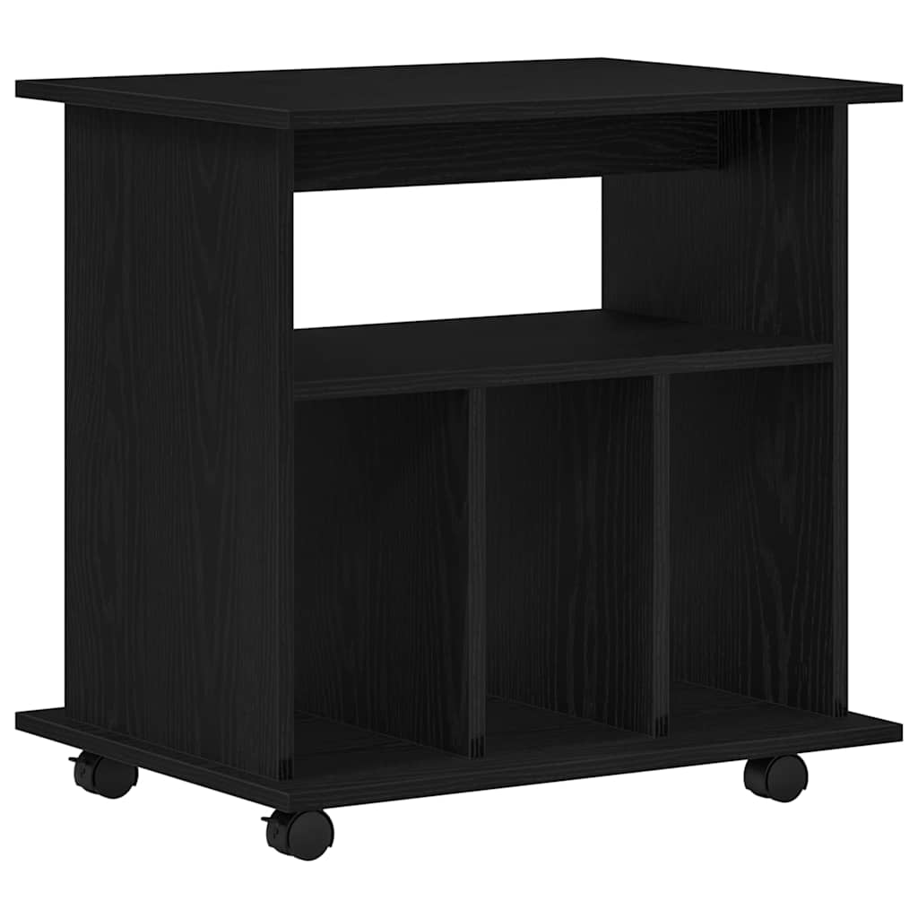 vidaXL Rolkowa szafka z kołem Czarny Dąb 60 x 45 x 55 cm