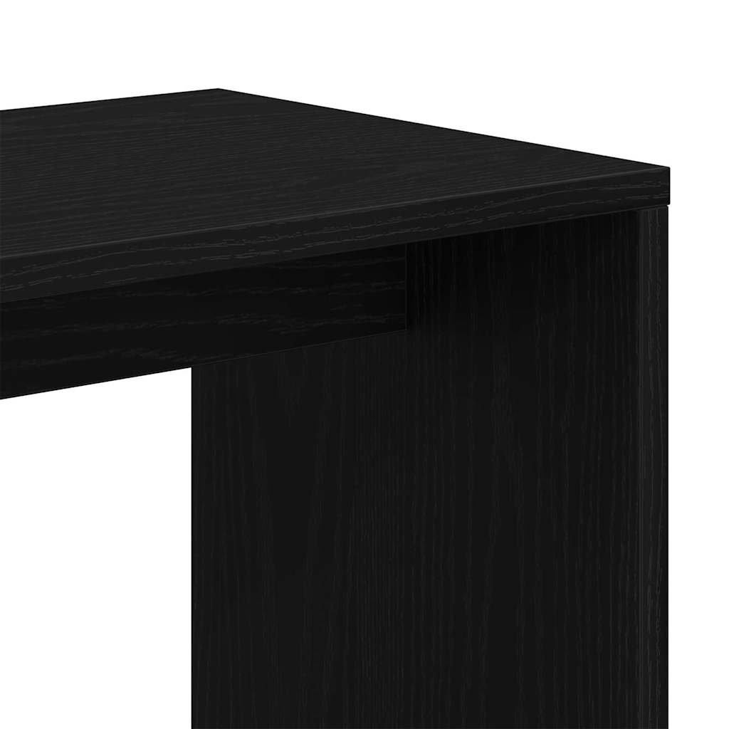 vidaXL Stolik Nesting 3 pcs Czarny Dąb Materiał drewnopochodny
