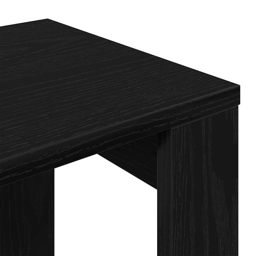 vidaXL Stolik gniazdowy 3 pcs Czarny Dąb Materiał drewnopochodny