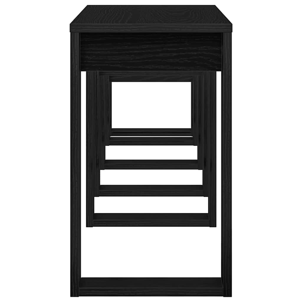 vidaXL Stolik gniazdowy 3 pcs Czarny Dąb Materiał drewnopochodny
