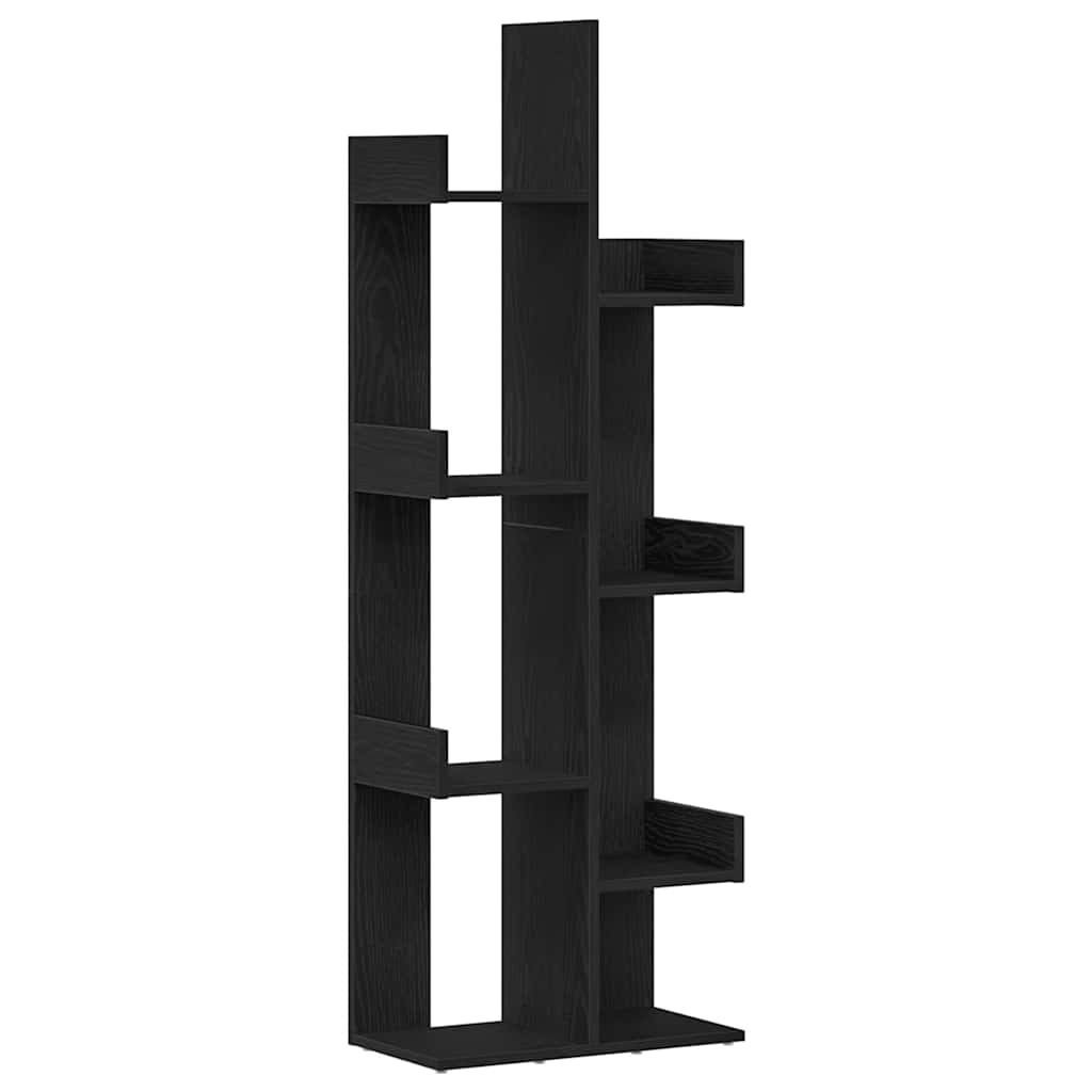 vidaXL Półka na książki Czarny Dąb 48 x 25,5 x 140 cm