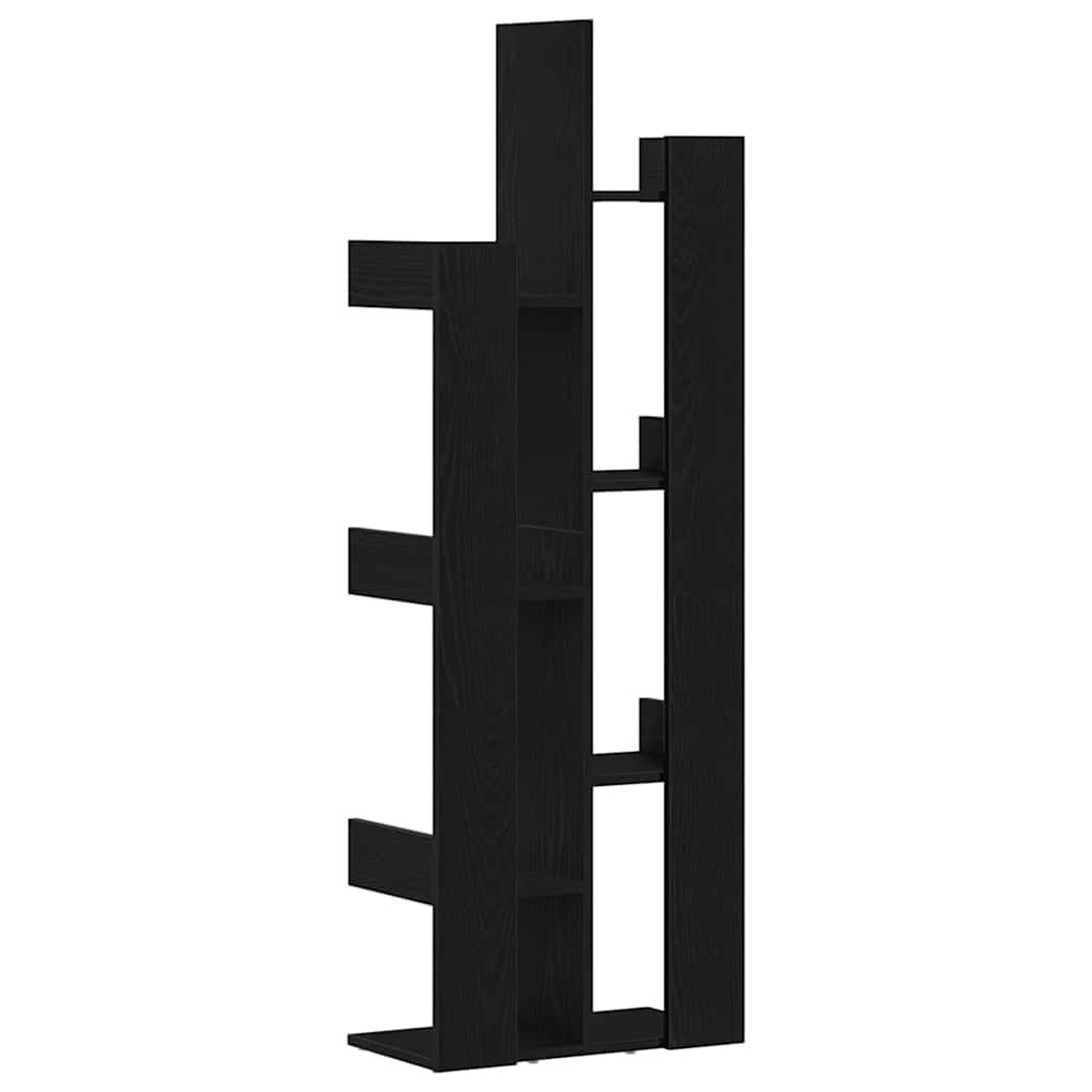 vidaXL Półka na książki Czarny Dąb 48 x 25,5 x 140 cm
