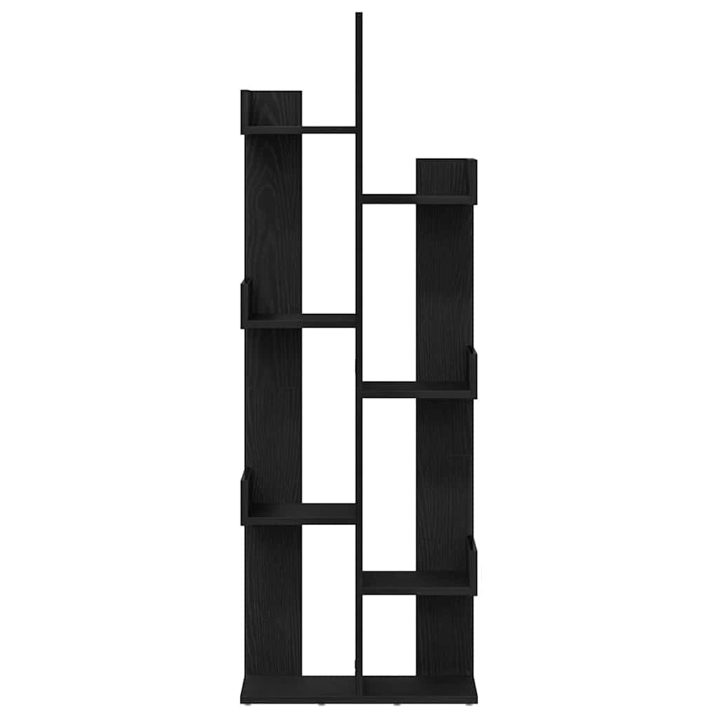 vidaXL Półka na książki Czarny Dąb 48 x 25,5 x 140 cm
