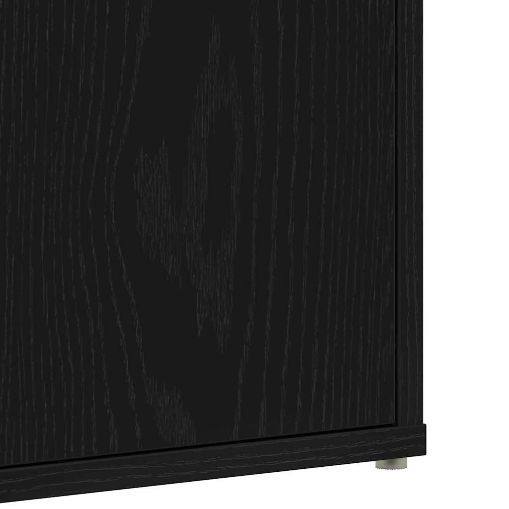 vidaXL Szafka na buty z półką z drzwiami Czarny Dąb 60 x 35 x 70 cm