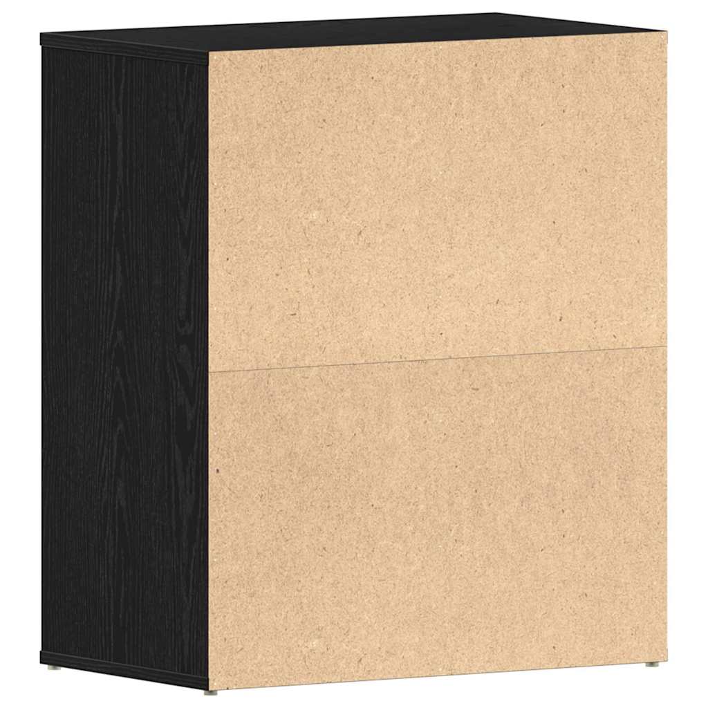 vidaXL Szafka na buty z półką z drzwiami Czarny Dąb 60 x 35 x 70 cm