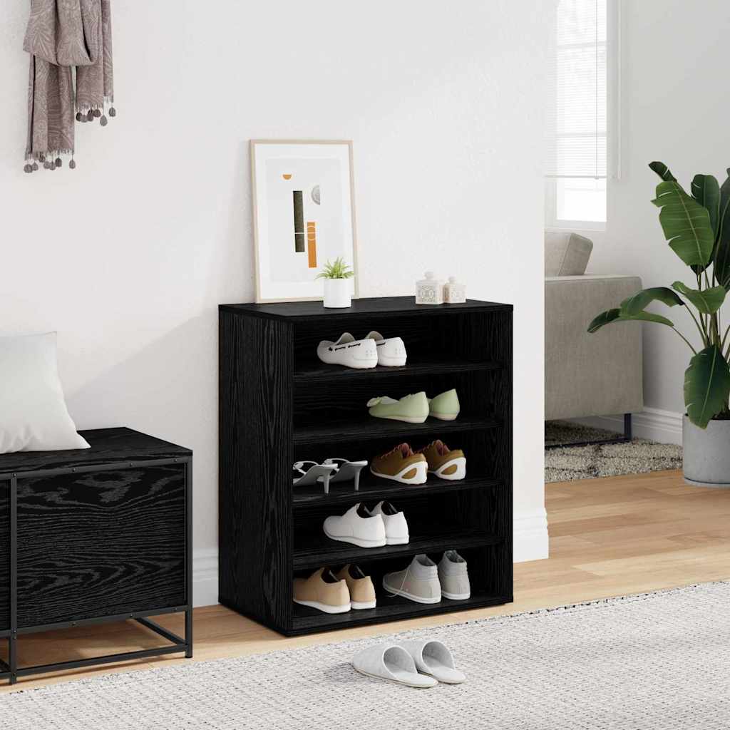 vidaXL Szafka na buty z półką Czarny Dąb 60 x 35 x 70 cm