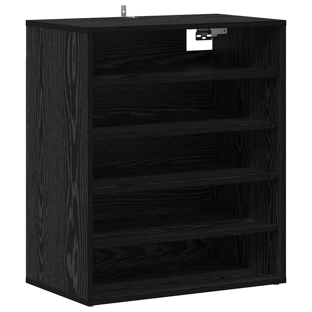 vidaXL Szafka na buty z półką Czarny Dąb 60 x 35 x 70 cm