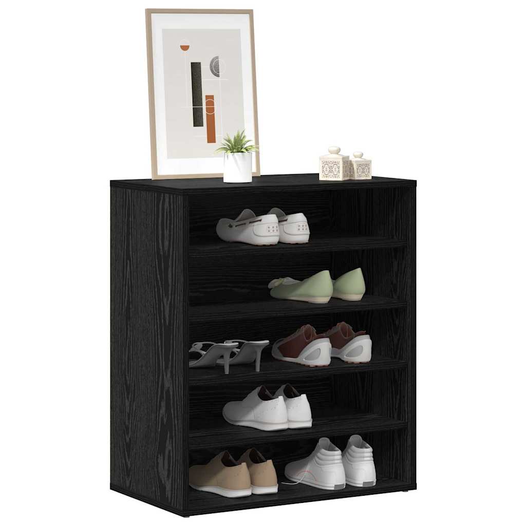 vidaXL Szafka na buty z półką Czarny Dąb 60 x 35 x 70 cm