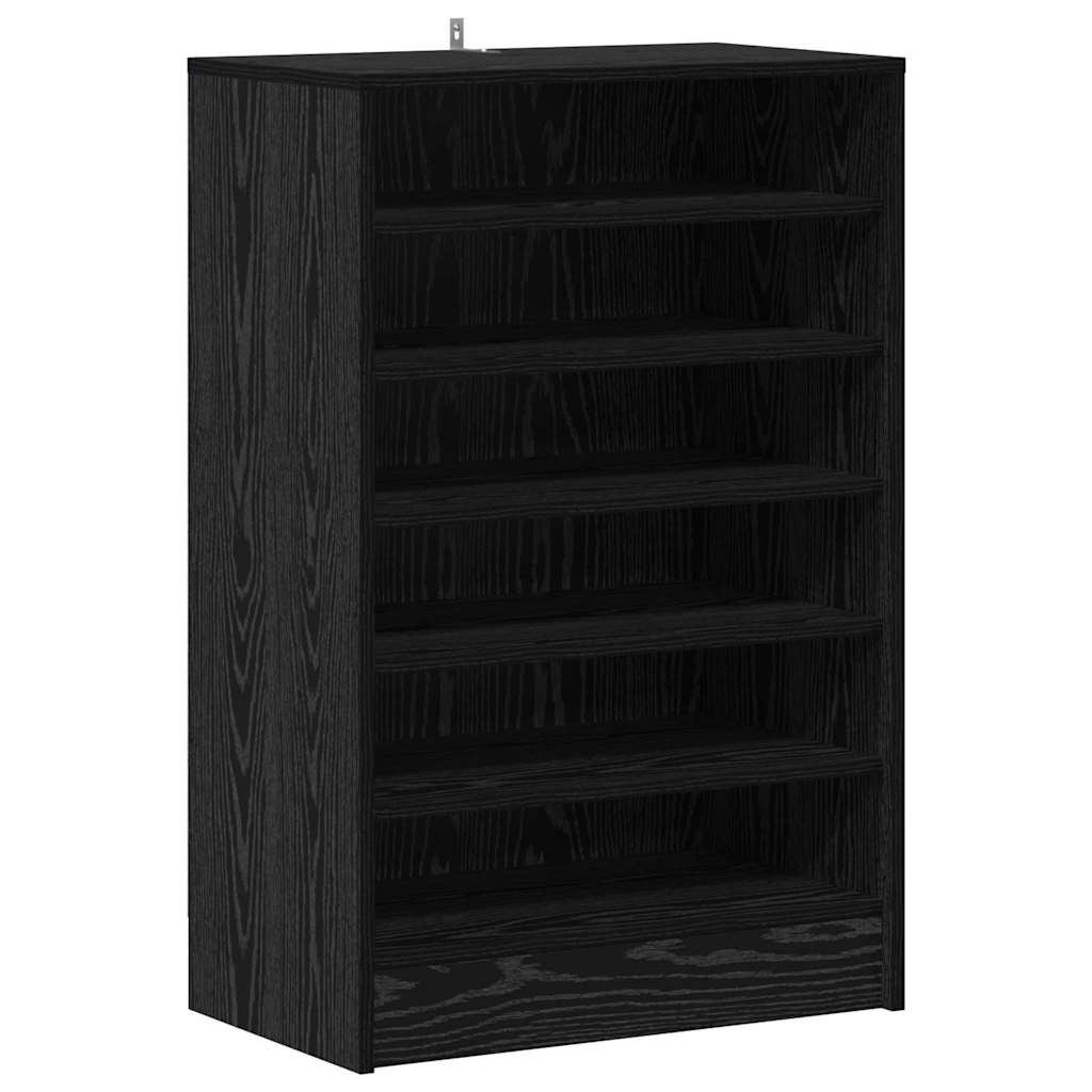 vidaXL Szafka na buty z półką Czarny Dąb 60 x 35 x 92 cm