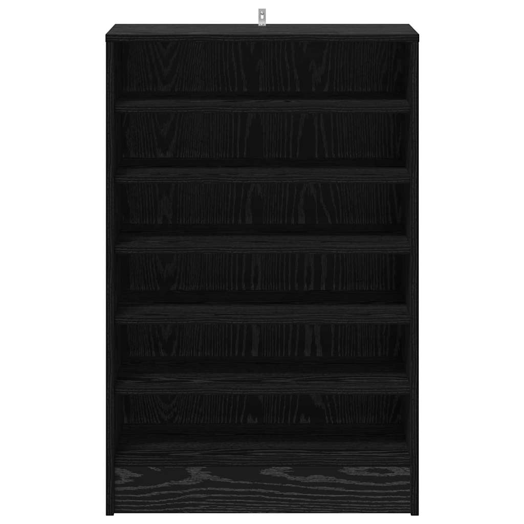 vidaXL Szafka na buty z półką Czarny Dąb 60 x 35 x 92 cm