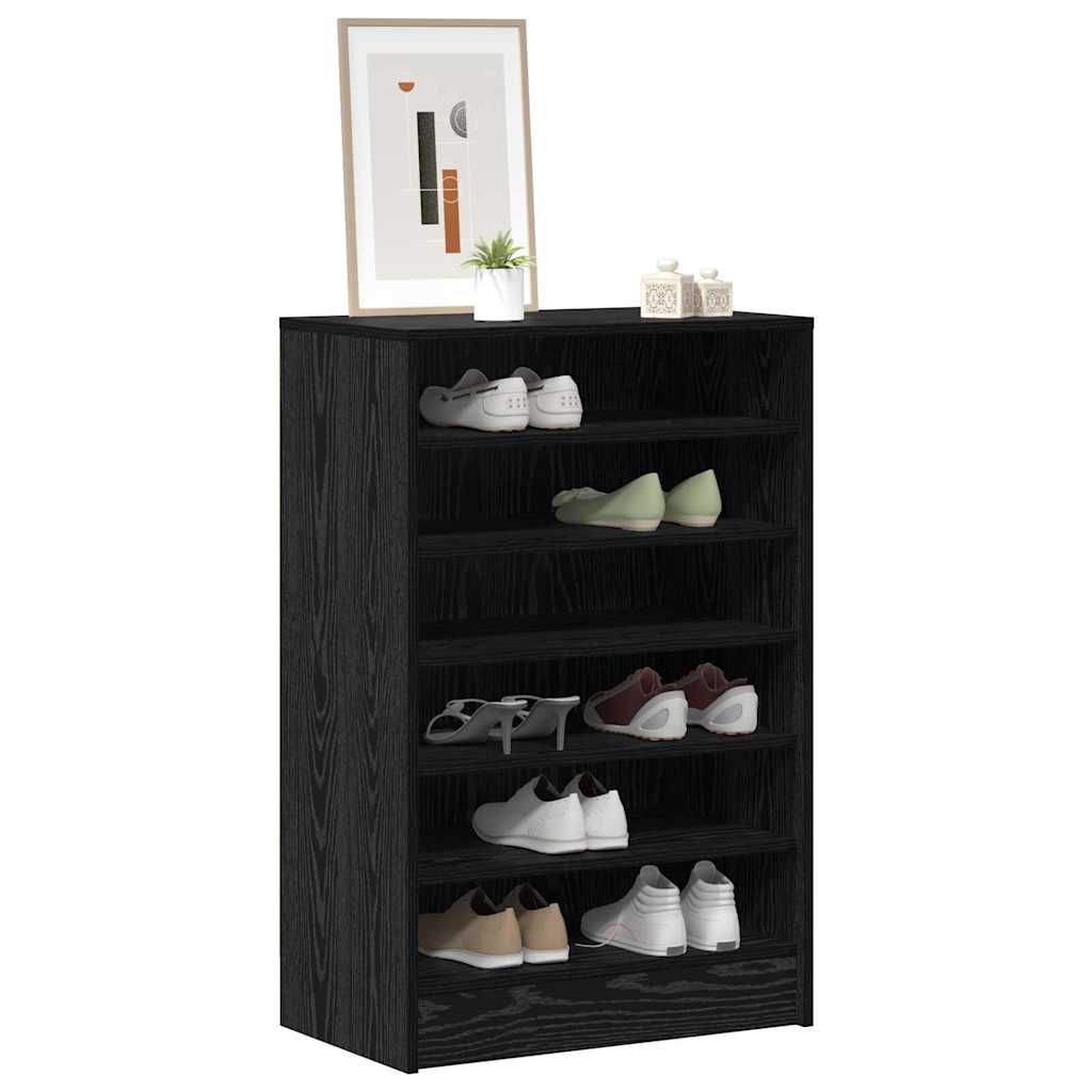 vidaXL Szafka na buty z półką Czarny Dąb 60 x 35 x 92 cm