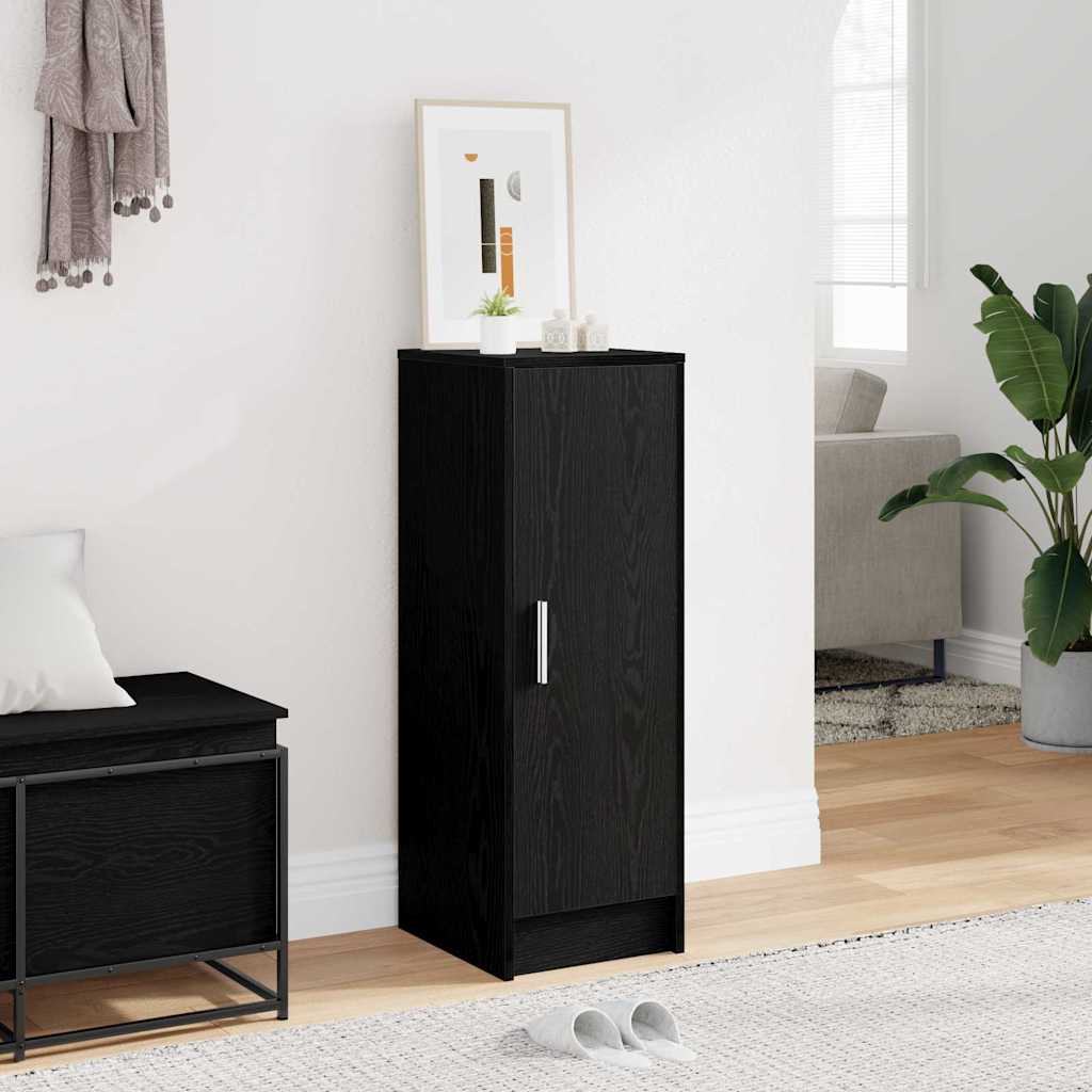 vidaXL Szafka na buty z półką z drzwiami Czarny Dąb 32 x 35 x 92 cm