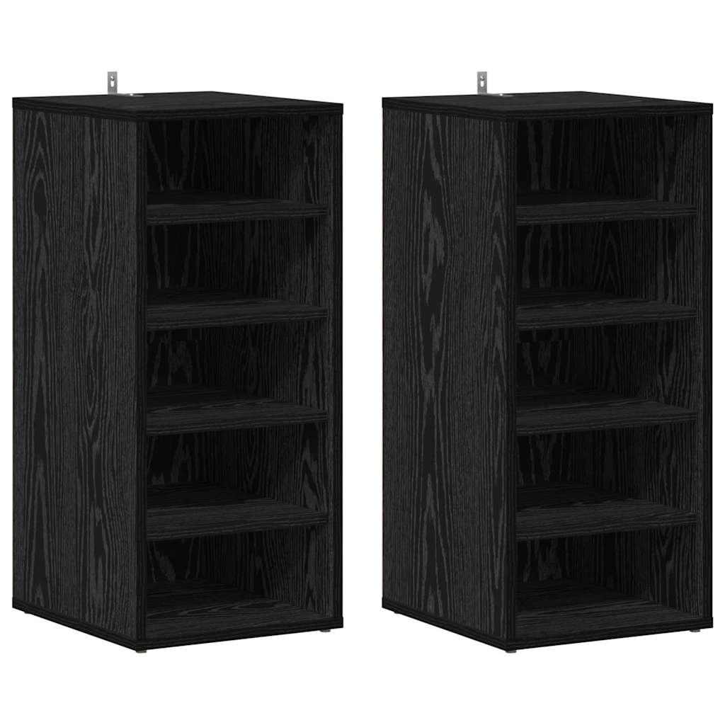 vidaXL Szafka na buty z półką 2 pcs Czarny Dąb 32 x 35 x 70 cm
