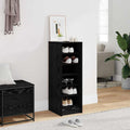 vidaXL Szafka na buty z półką Czarny Dąb 32 x 35 x 90 cm