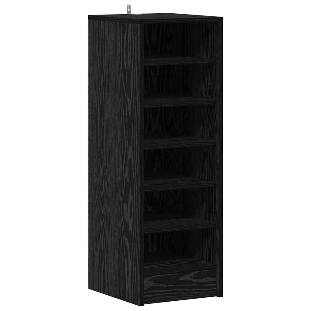 vidaXL Szafka na buty z półką Czarny Dąb 32 x 35 x 90 cm